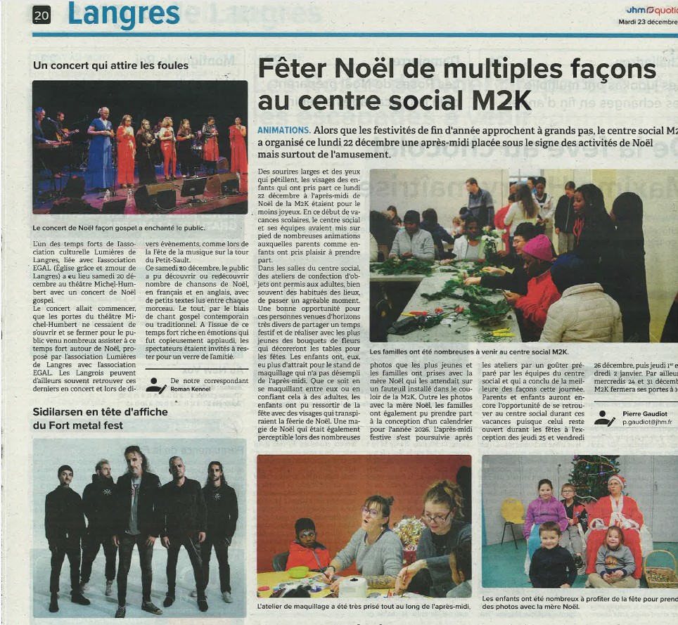 Fêter Noël de multiples façons au centre social M2K